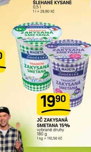 JČ ZAKYSANÁ SMETANA 15% vybrané druhy 180 g 
