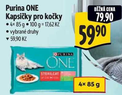 Purina ONE Kapsičky pro kočky, 4x 85 g