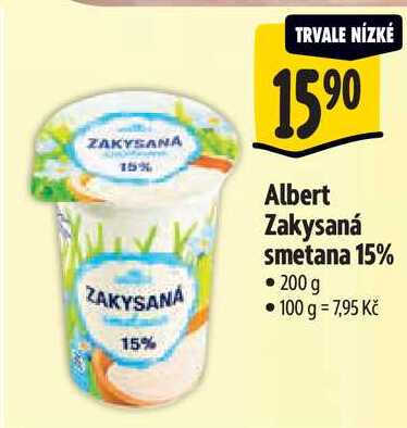 Albert Zakysaná smetana 15% , 200 g •
