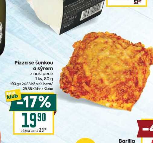 Pizza se šunkou a em z naší pece 1ks, 80 g 