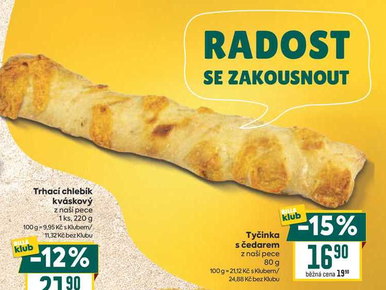 Tyčinka s čedarem z naší pece 80g