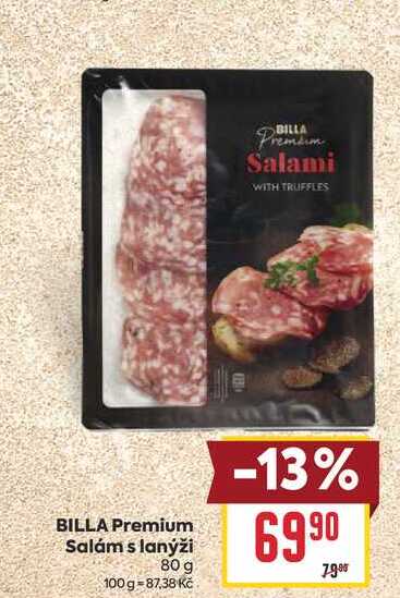 BILLA Premium Salám s lanýži 80 g