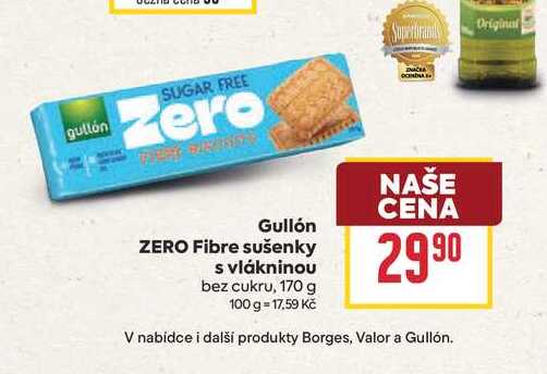 Gullón ZERO Fibre sušenky s vlákninou bez cukru, 170 g