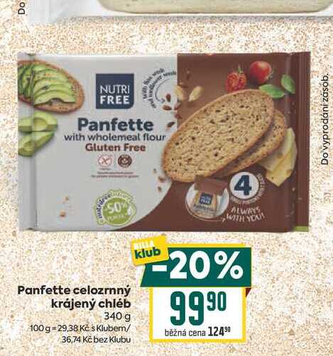 Panfette celozrnný krájený chléb 340 g 