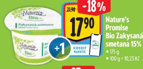 Nature's Promise Bio Zakysaná esmetana 15%, 175 g