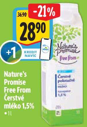 Nature's Promise Free From Čerstvé mléko 1,5% , 1l