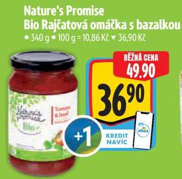 Nature's Promise Bio Rajčatová omáčka s bazalkou, 340 g