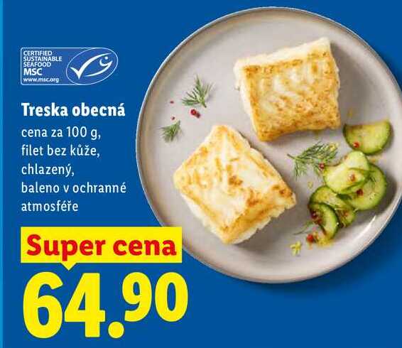 Treska obecná, cena za 100 g