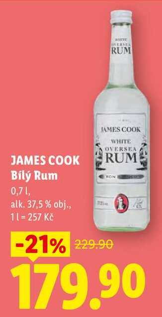 JAMES COOK Bílý Rum, 0,71