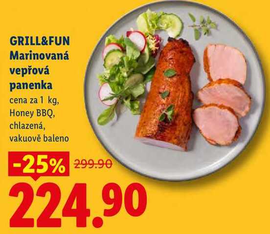 GRILL&FUN Marinovaná vepřová panenka, cena za 1 kg
