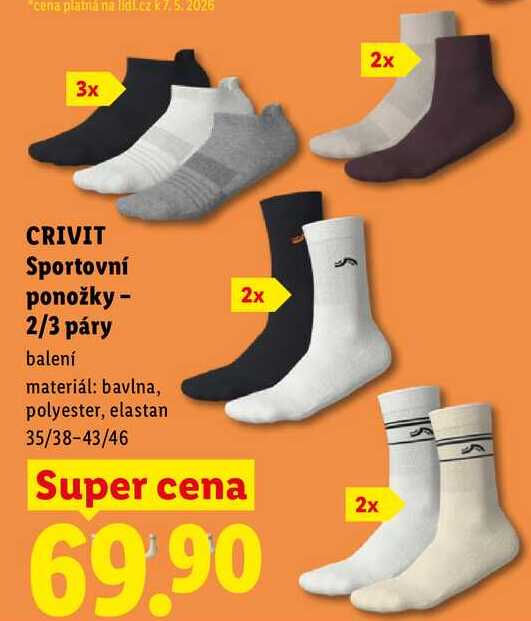 CRIVIT Sportovní ponožky - 2x 2/3 páry