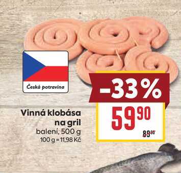 Vinná klobása na gril balení, 500 g 
