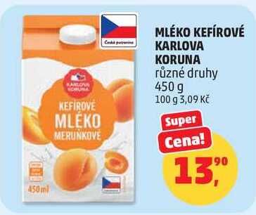 MLÉKO KEFÍROVÉ KARLOVA KORUNA, 450 g