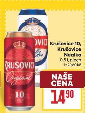Krušovice Nealko 0,51, plech