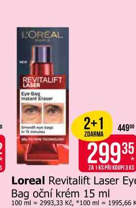 Loreal Revitalift Laser Eye Bag oční krém 15 ml 