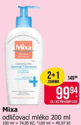 Mixa odličovací mléko 200 ml