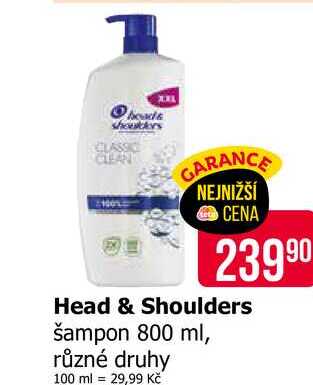Head & Shoulders Šampon 800ml, vybrané druhy
