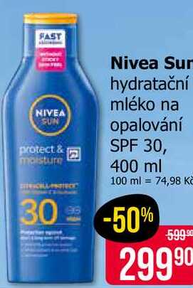 Nivea Sun hydratační mléko na opalování SPF 30, 400 ml