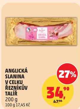 ANGLICKÁ SLANINA V CELKU ŘEZNÍKŮV TALÍŘ, 200 g 