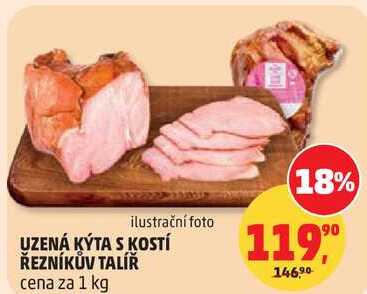 UZENÁ KÝTA S KOSTÍ ŘEZNÍKŮV TALÍŘ, cena za 1 kg