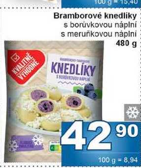 Bramborové knedlíky s borůvkovou náplní s meruňkovou náplní 480g