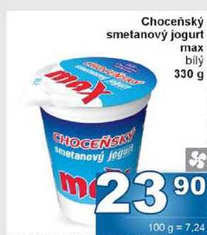 Choceňský smetanový jogurt max bílý 330 g