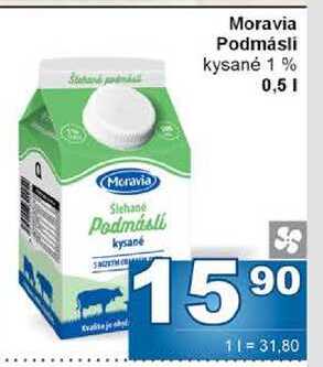Moravia Podmáslí kysané 1% 0,5l