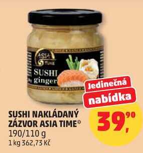 SUSHI NAKLÁDANÝ ZÁZVOR ASIA TIME*, 190/110 g 