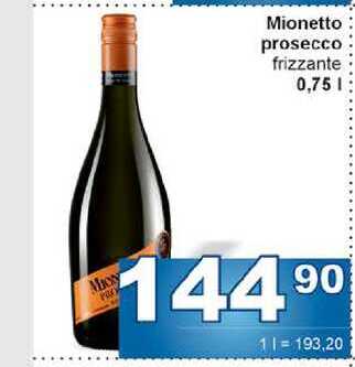 Mionetto prosecco frizzante 0,75l