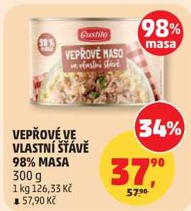 VEPŘOVÉ VE VLASTNÍ ŠŤÁVĚ 98% MASA, 300 g