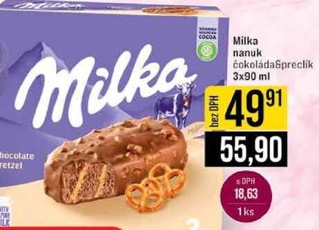 Milka nanuk čokoláda preclik 3x90 ml