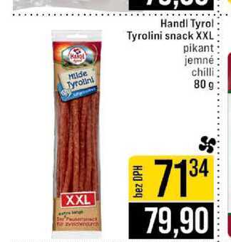 Handl Tyrol Tyrolini snack XXL pikant jemné chilli 80 g