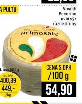 Vivaldi Pecorino ovčí sýr různé druhy primosale 900 g 100g