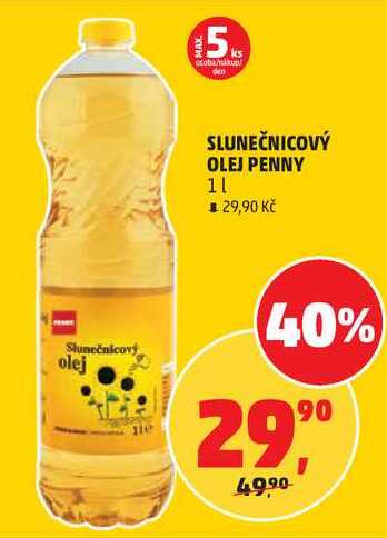 SLUNEČNICOVÝ OLEJ PENNY, 1 l