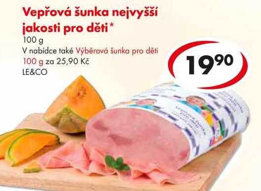 Vepřová šunka nejvyšší jakosti pro děti, 100 g