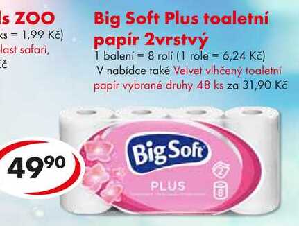 Big Soft Plus toaletní papír 2vrstvý, 8 rolí