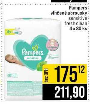 Pampers vlhčené ubrousky sensitive fresh clean 4 x 80 ks 