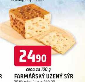 FARMÁŘSKÝ UZENÝ SÝR 100g