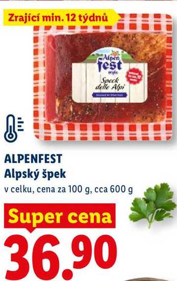 ALPENFEST Alpský špek, cena za 100 g