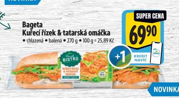 Bageta Kuřecí řízek & tatarská omáčka 270 g