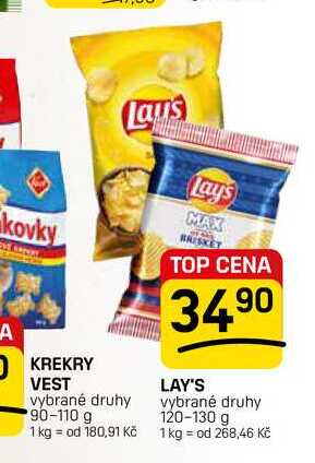 LAY'S vybrané druhy 90-110 g