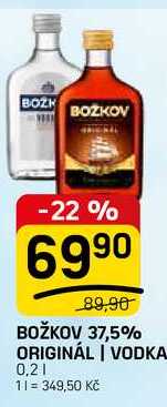 BOŽKOV 37,5% ORIGINÁL | VODKA 0,2l
