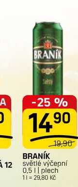 BRANÍK 12 světlé výčepní 0,5 || plech