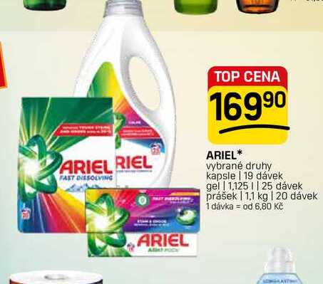 ARIEL* vybrané druhy kapsle 19 dávek