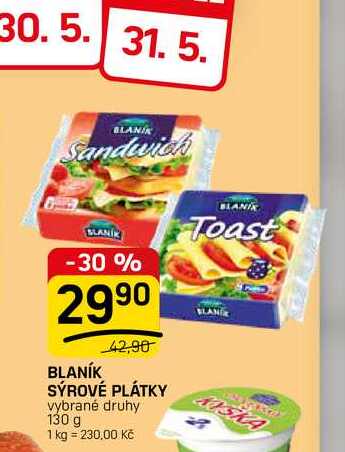 BLANÍK SÝROVÉ PLÁTKY vybrané druhy 130 g
