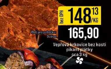 Vepřová krkovice bez kosti pikant plátky cca 3 kg