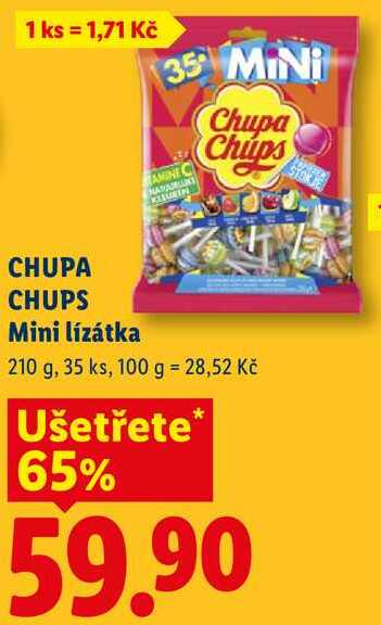 CHUPA CHUPS Mini lízátka, 210 g