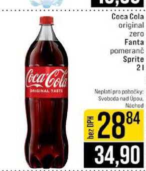 Coca Cola original zero Fanta pomeranč Sprite 2l