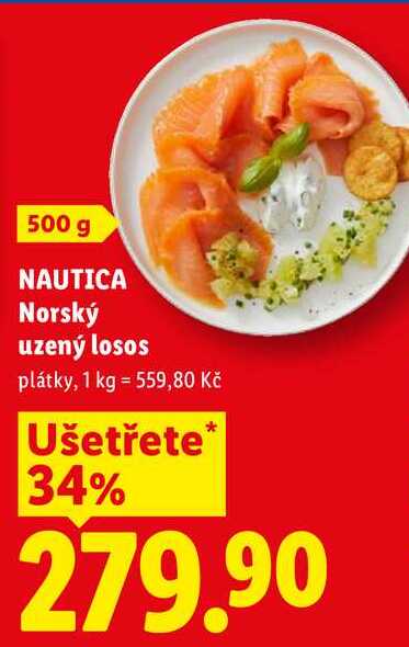NAUTICA Norský uzený losos, plátky, 1 kg