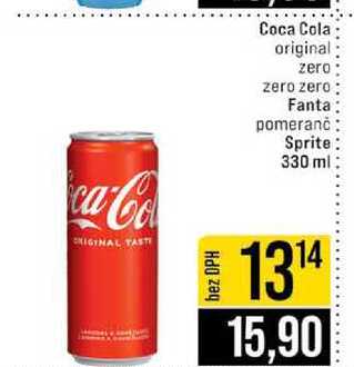 Coca Cola original zero zero zero Fanta pomeranč Sprite 330 ml